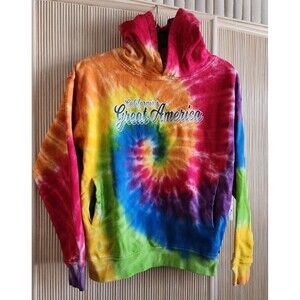 Kids Hoodie Sz M CALIFORNIA'S GREAT AMERICA Tie Dye Sweatshirt 100% Cotton Retro